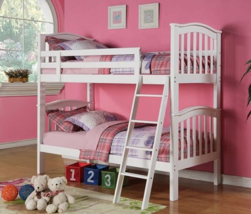 Carla Solid Pine Ivory Bunk Bed