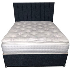 Manhattan Silver Crushed Velvet Bed Set – Kingsize