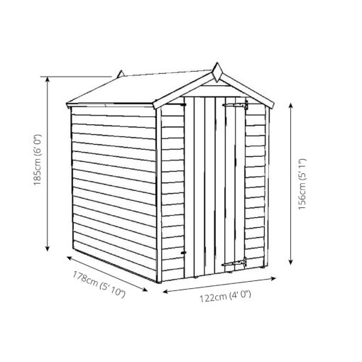 6ft x 4ft Overlap Shed