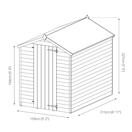 7ft x 5ft Overlap Shed