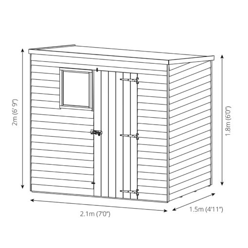 7ft x 5ft Overlap Shed
