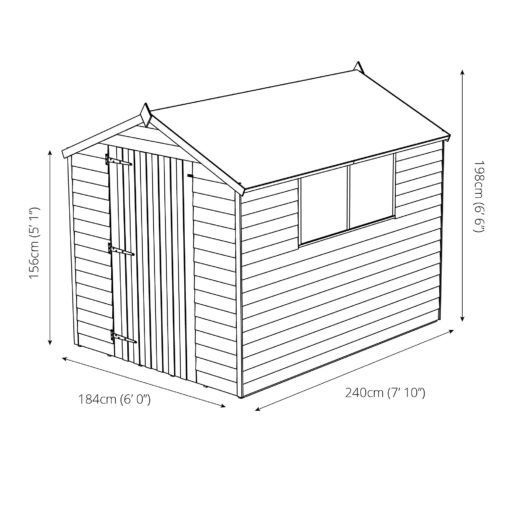 8ft x 6ft Overlap Shed