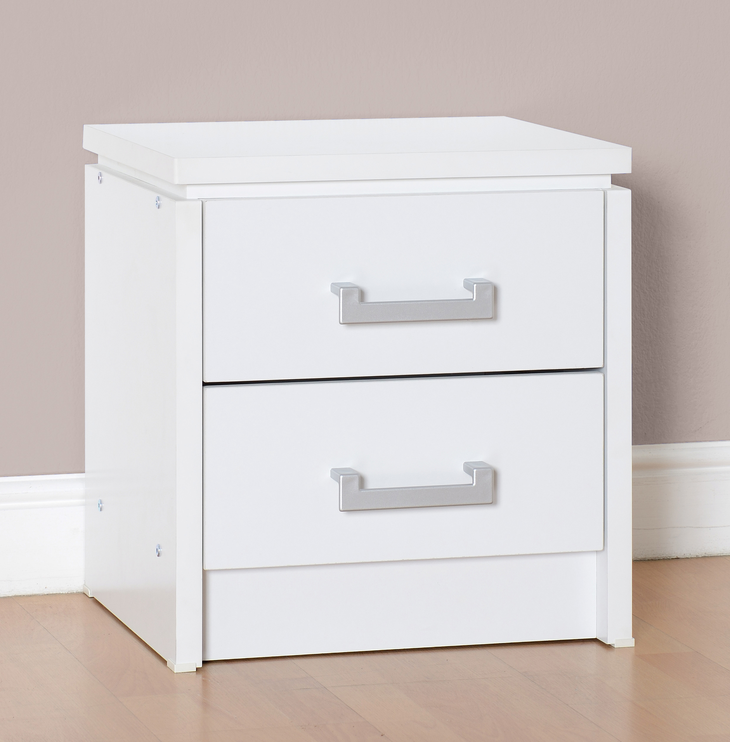 HARRY 2 DRAWER BEDSIDE CHEST – White HARRY 2 DRAWER BEDSIDE CHEST – White