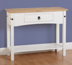 VERONA 1 DRAWER CONSOLE TABLE WITH SHELF – White