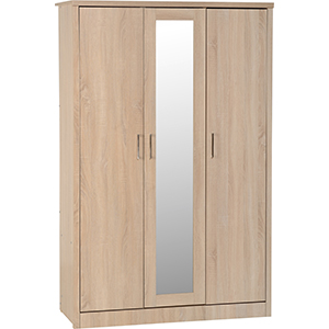 NEWBON 3 DOOR WARDROBE – Oak NEWBON 3 DOOR WARDROBE – Oak