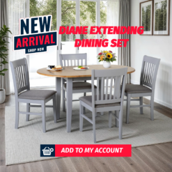 DIANE EXTENDING DINING SET GREY
